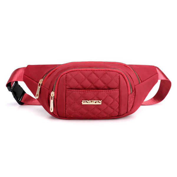 Elegant bröstväska för kvinnor Midjeväska Nylon axelväska Red