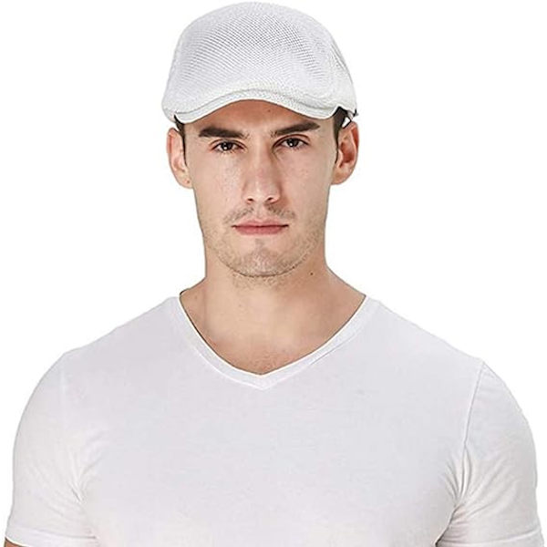 Mesh Golf Flat Keps Justerbar Duckbill Hat Andningsbar Gatsby Ivy Cap Driving Hat Ostrukturerad Newsboy Basker Hatt