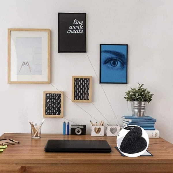 60-pak ekstra stærke selvklæbende genanvendelige velcrobånd