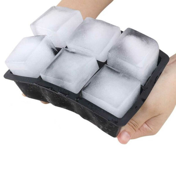 2-pack isformar i silikon - 6 stora svarta isbitar