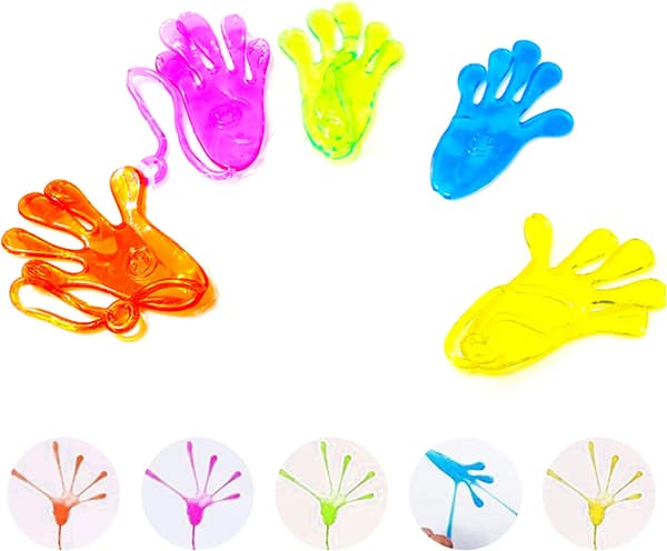 40 stk. Sticky Hands fargerike klebrige hender Bursdag