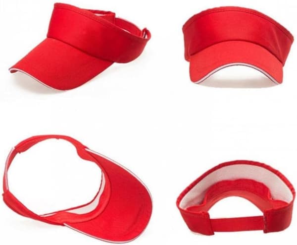 Visirhatter Cap baseballcaps Justerbar hestehale tennishatt Golfløping cap red