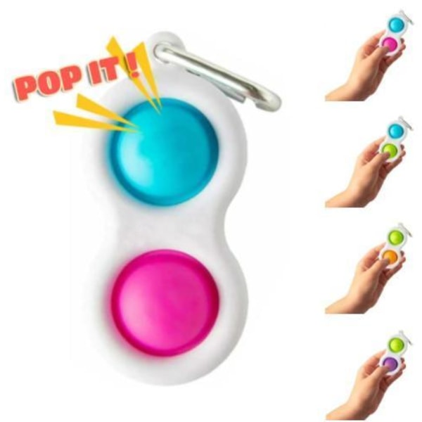 Pop It Sormilelu CE-hyväksytty Sensory Simpl Dimpl - Avaimenperä