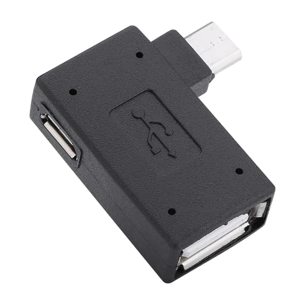 2st USB 2.0 Hon till Hane Micro OTG-adapter Power 90 grader Vänster 90 Höger Vinklad