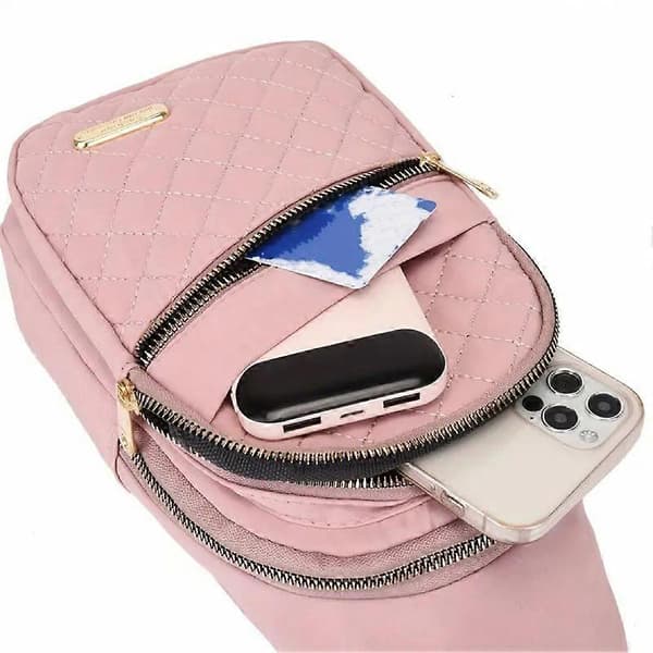 Stöldskydd Slingväskor för Kvinnor Lättvikts Ryggsäckar Crossbody Väskor Bröstväska Utomhusryggsäck White