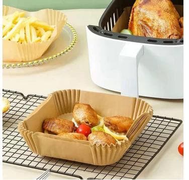 Square 100-pak Air Fryer Papir - 20 x 20 cm