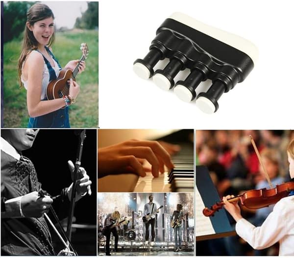 1 sort bærbar fingertræner, guitar, baspiano eller