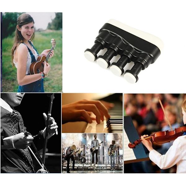 1 svart bärbar fingertränare för gitarr, bas, piano eller