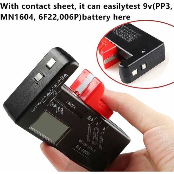 Digital batteritestare - Universal batteritestare för AA, AAA, C, D, PP3, 9V, 1,5V, knappbatterier