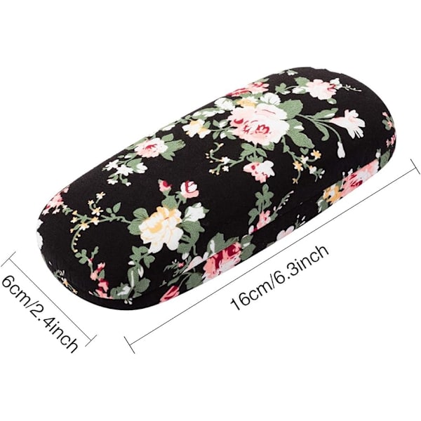 2 stk. Brilleetui Hardt etui for kvinner Blomstret stoff