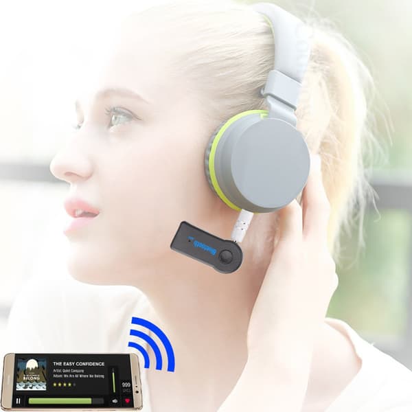 2-pack Bluetooth-musikadapter för AUX Bluetooth 4.1 Svart