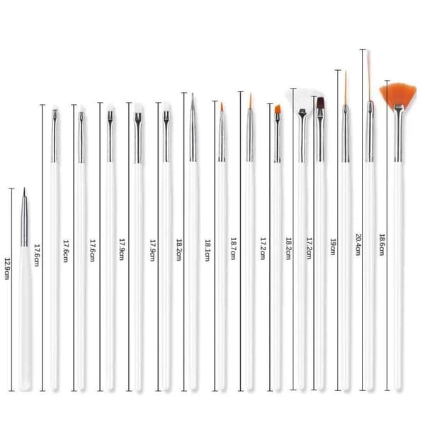 15-pakning Nagelpensler - Neglekunst
