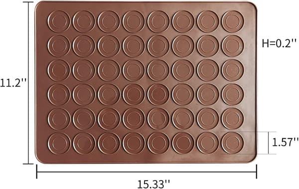 Silikonbakningsmattor för macarons, 2 st non-stick bakningsmattor