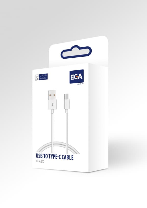 USB til USB-C-kabel 1 m, Hvid