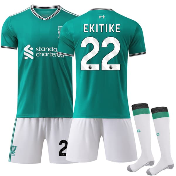 2025-2026 Liverpool Tredje Børnefodboldtrøje Sæt Nr. 22 Ekitike 22