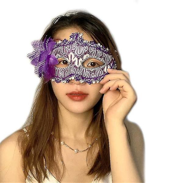 1 kpl Halloween Pitsi Silmälappu Karnevaali Naamiaismaskit Purple