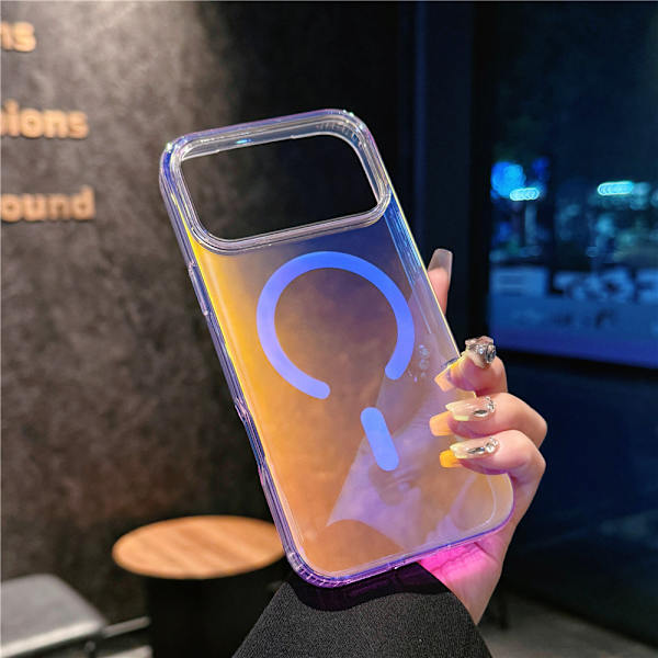 Til iPhone 17/iPhone 17 Pro/iPhone 17 Promax Telefoncovers, Laser Gradient Magnetiske Telefoncovers iPhone 17 Pro