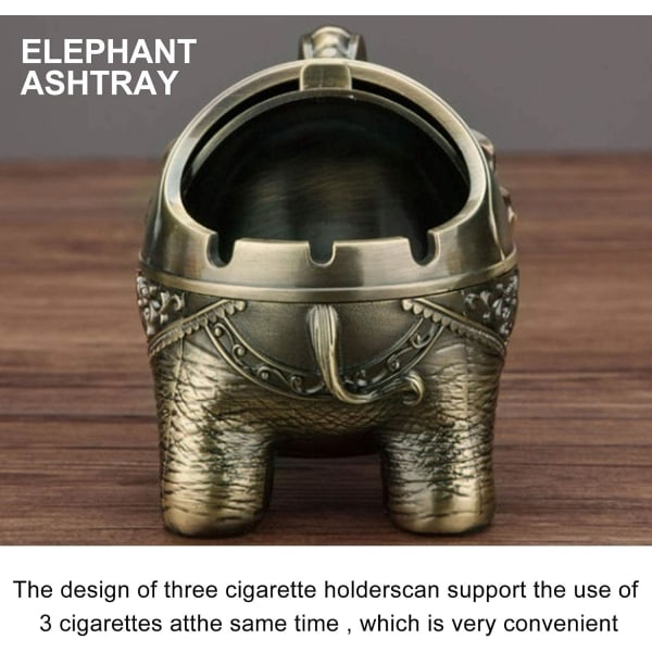 Askfat, Askfat med lock, vindtät elefant (brons)