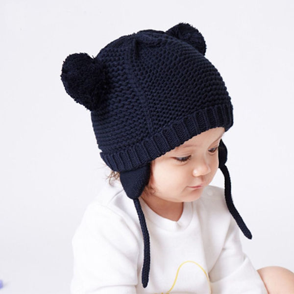 Neulottu pipo MARIININSININEN navy blue