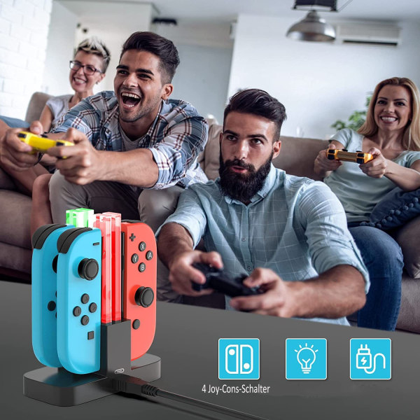 Laddstation för Nintendo Switch 4-i-1 Joy-Con-kontroller