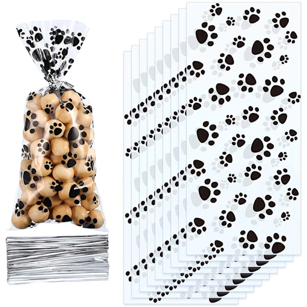 100 stk. Pet print cellofanposer Varmeforseglingsbar slik