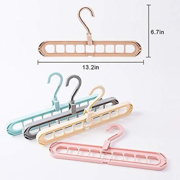 8-pack Magic Space Saving Hangers med 9 hål, Multifunktionell Smart Organizer, Garderobsförvaring