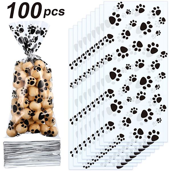 100 stk. Pet print cellofanposer Varmeforseglingsbar slik