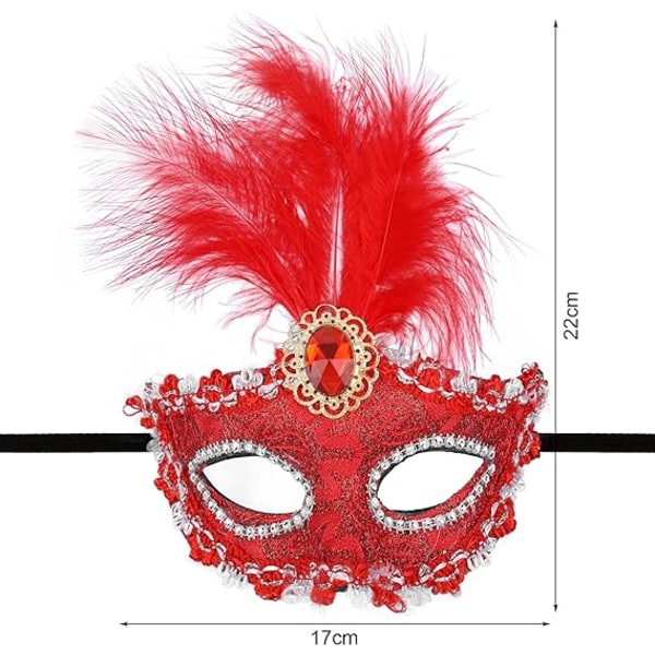 4 deler kvinner maskerade masker, Mardi Gras halvmasker