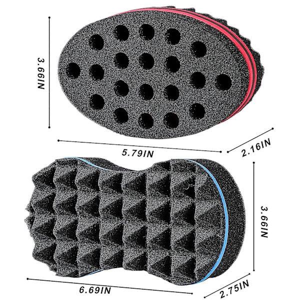 3-pack, lockborste svamp för hår män kvinnor, twist svamp för afro lockar