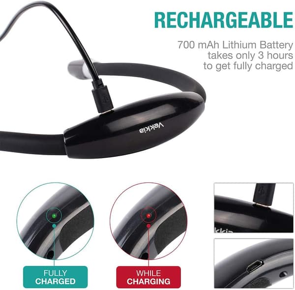 Oppladbar leselampe med 5 LED-hoder, boklamper for lesing