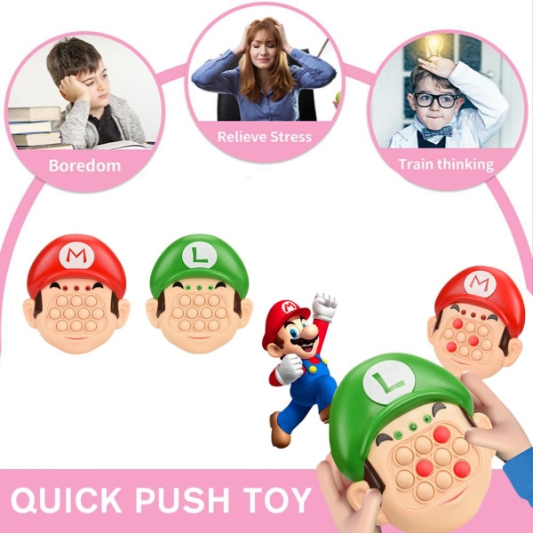 Quick Push -peli Sähköinen Pop It -lelu Nopea Push -pulmapeli Bubble red onesize