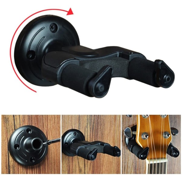 Guitar Wall Hanger, Justerbar Guitar Hanger, med mjuk stoppning