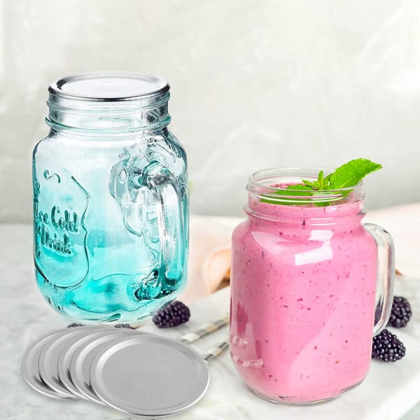 Konserveringslock med bred öppning, Mason Jar-lock, återanvändbara, läckagesäkra, 50 st, 86 mm