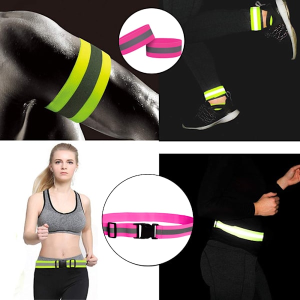 Reflekterende Elastisk Bånd Sæt Refleksjakke Refleksvest pink