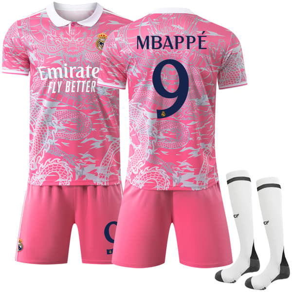 2425 Fodboldtrøje Træningssæt Holduniform Sæt til Børn Kompatibel med Real Madrid 9 MBAPPE 20