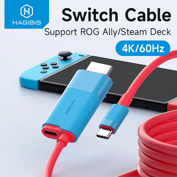 Switch Dock til Nintendo Switch/OLED USB C til HDMI-kompatibel Kabeladapter 4K60Hz 100W PD