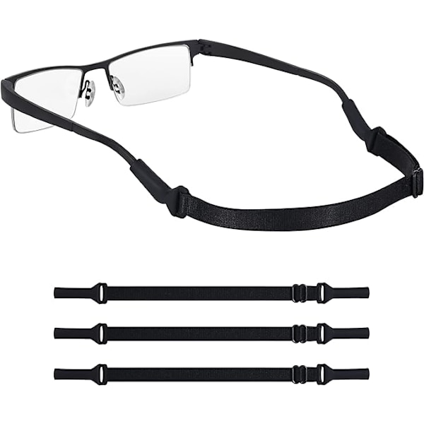 3 stk. Sportsbriller Skridsikker Snor Justerbar Brillesnor Glas