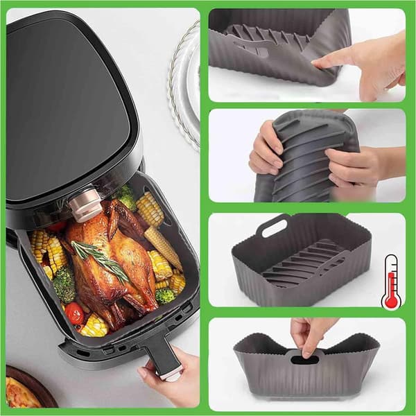 Silikoneindsats Air Fryer Tilbehør til Dual Zone Airfryer