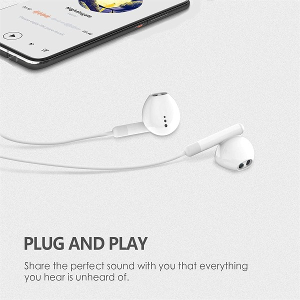 Velegnet til iPhone, Apple, Android kablede telefonhovedtelefoner 3.5mm