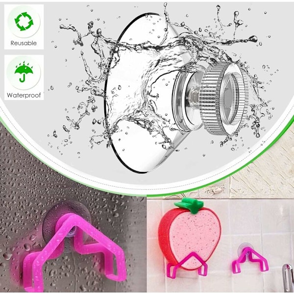 Sugkopssæt med 25 sugkopper Ø 40 mm M4 - Transparente sugknapper med rillet møtrik