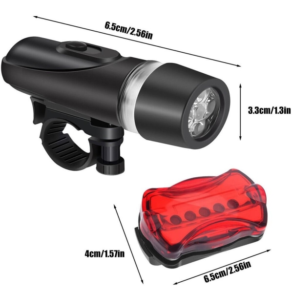 2 ST LED Cykellys Baglygte Forlygte