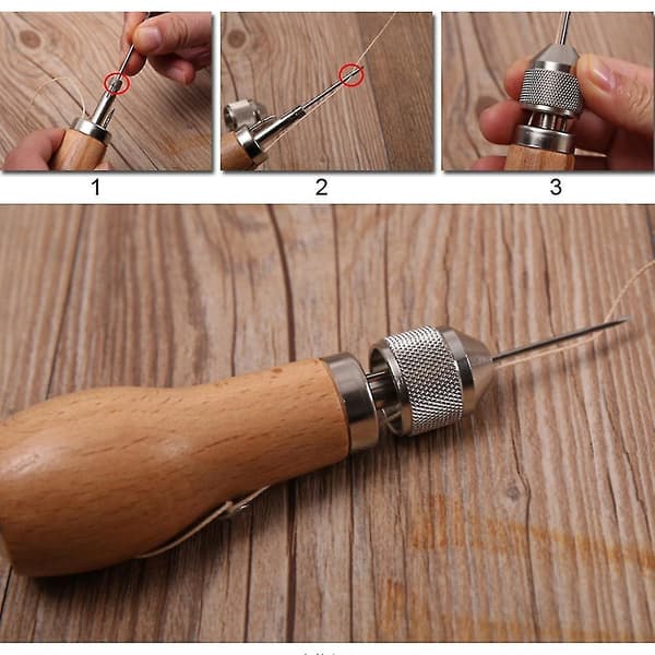 Trehåndtak Lær Canvas Speedy Stitcher Sysyl