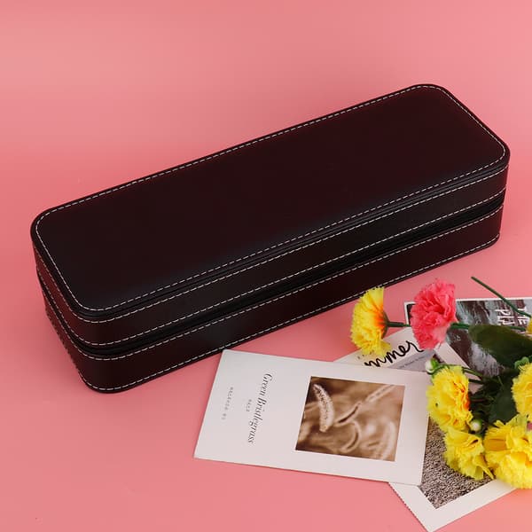 Elegant Design Klockbox, Mjukt Foder med Dragkedja för Skydd, Portabel Klockbox för Herrklockor, Rese-klockfodral med