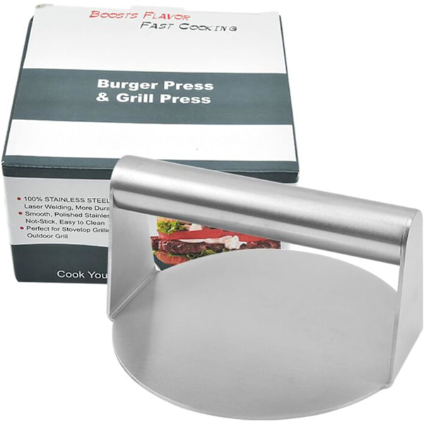 Manuell Rund Burgerpresse i Rustfritt Stål, 1 Stykke Color 1