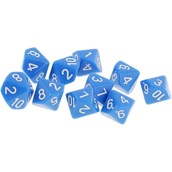 10 STK Polyedriske terninger Terninger for brettspillkort Blau