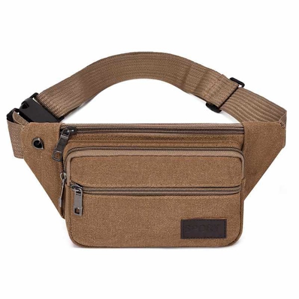Vyötärkki - 3 Lokeroa Canvas-Kangasta Eri Värejä Brown