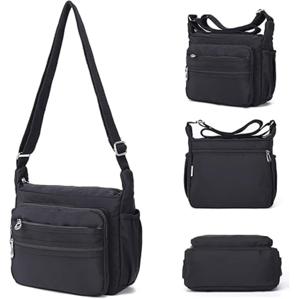 Nylon Messenger Bag for kvinner Vanntett Multi-Pocket Me
