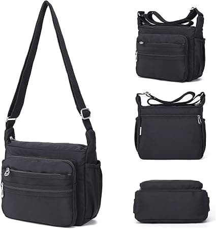 Nylon Messenger Bag för kvinnor Vattentät Multi-Pocket Me