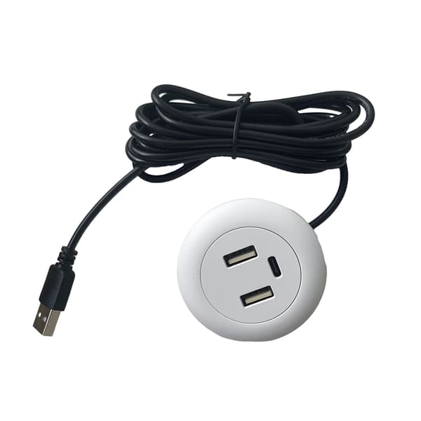 Innebygd Desktop USB TYPE-C Lader Møbelkontakt Lading White