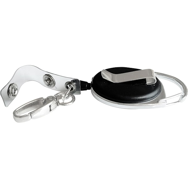 Infällbar märkesrulle med klolås och klämma för ID-korthållare (2-pack)